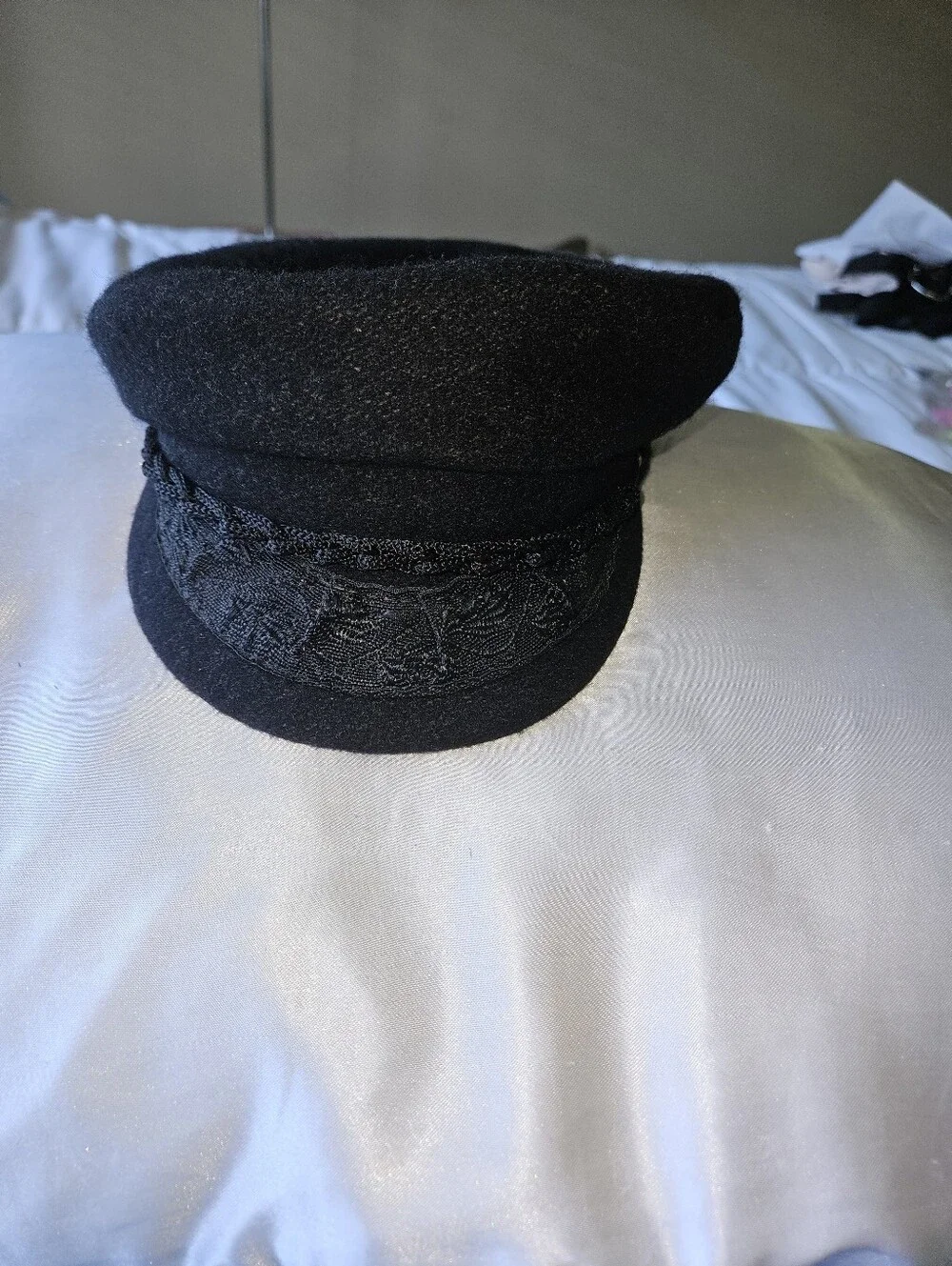 Vintage Black Wool Greek Fisherman’s Cap - Great Condition